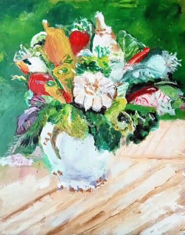 Pintura intitulada "warzywnie" por Krystyna Mościszko, Obras de arte originais, Acrílico