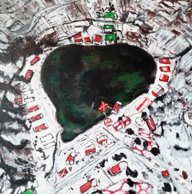 Malarstwo zatytułowany „Serce kaszmiru” autorstwa Krystyna Mościszko, Oryginalna praca, Akryl