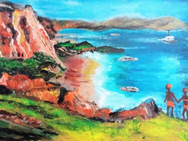 Peinture intitulée "Wyspy Kanaryjskie" par Krystyna Mościszko, Œuvre d'art originale, Acrylique
