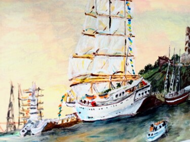 「Pejzaż morski」というタイトルの絵画 Krystyna Mościszkoによって, オリジナルのアートワーク, アクリル