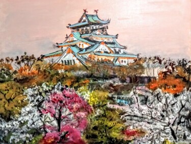 Peinture intitulée "Japonia Sakura" par Krystyna Mościszko, Œuvre d'art originale, Acrylique