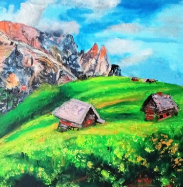 Malerei mit dem Titel "Tyrol Północy" von Krystyna Mościszko, Original-Kunstwerk, Acryl