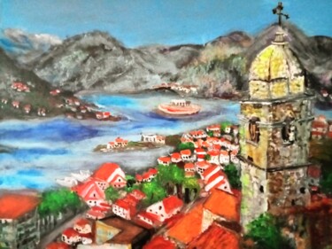 Painting titled "Czarnogóra" by Krystyna Mościszko, Original Artwork, Acrylic