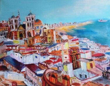 Malarstwo zatytułowany „Kadyks Hiszpania” autorstwa Krystyna Mościszko, Oryginalna praca, Akryl