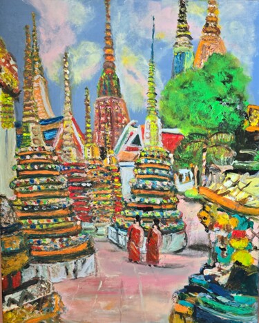 Peinture intitulée "Bangkok Tajlandia" par Krystyna Mościszko, Œuvre d'art originale, Acrylique