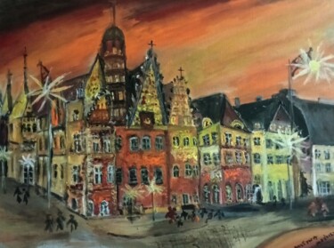 Peinture intitulée "Wrocław" par Krystyna Mościszko, Œuvre d'art originale, Acrylique