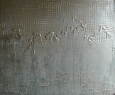 Painting titled "mgła" by Krystyna Ciećwierska, Original Artwork, Acrylic Mounted on Other rigid panel