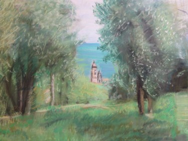 Peinture intitulée "Plateau Saint-Michel" par Umiastowska Krystyna, Œuvre d'art originale, Pastel