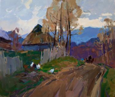 Painting titled "Old Village. Carpat…" by Aleksander Kryushyn, Original Artwork, Oil