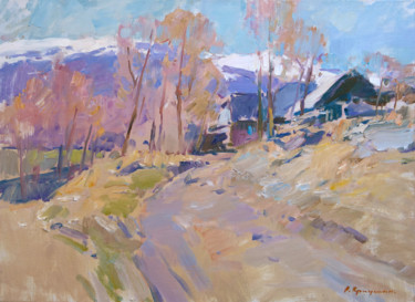 Painting titled "Early Spring in the…" by Aleksander Kryushyn, Original Artwork, Oil