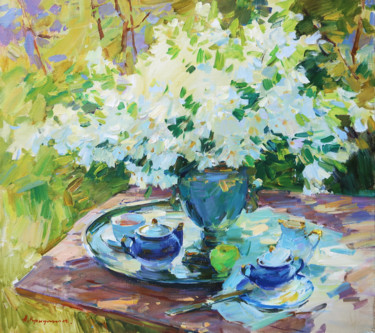 Schilderij getiteld "Jasmine tea" door Aleksander Kryushyn, Origineel Kunstwerk, Olie