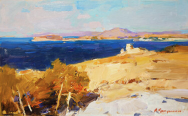 Painting titled "Aegean Sea" by Aleksander Kryushyn, Original Artwork, Oil
