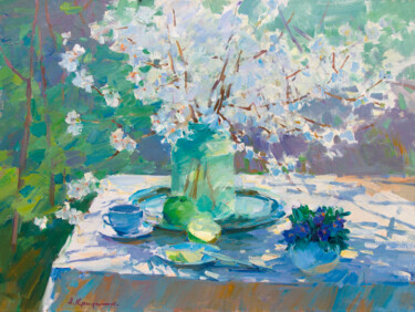 Картина под названием "Lightness of Spring" - Aleksander Kryushyn, Подлинное произведение искусства, Масло Установлен на Дер…