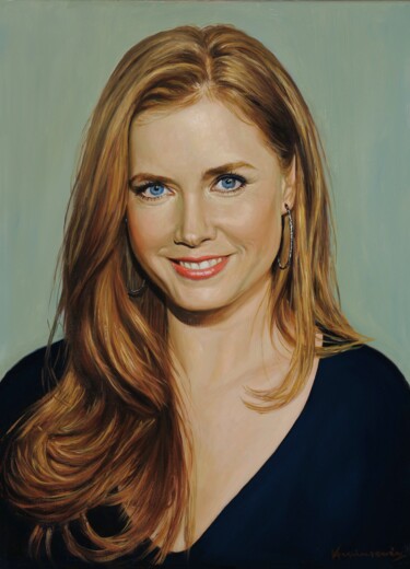 Painting titled "Amy Adams" by Krzysztof Annusewicz, Original Artwork, Oil