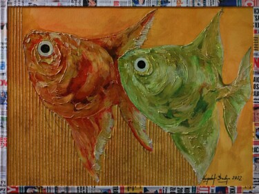 Malarstwo zatytułowany „Ryby” autorstwa Krzysztof Bendinger, Oryginalna praca, Akryl