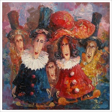 Malerei mit dem Titel "Rodzina / Family" von Krzysztof Lozowski, Original-Kunstwerk