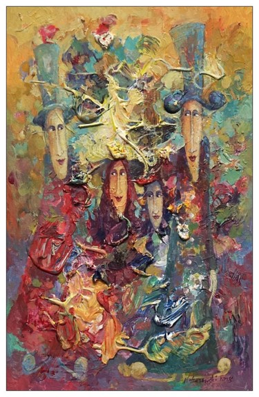 Painting titled "Czarodzieje / Wizar…" by Krzysztof Lozowski, Original Artwork