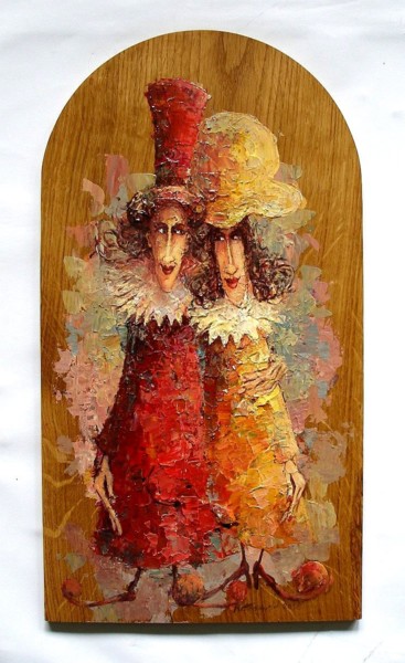 Painting titled "Zakochańce / Lovers" by Krzysztof Lozowski, Original Artwork