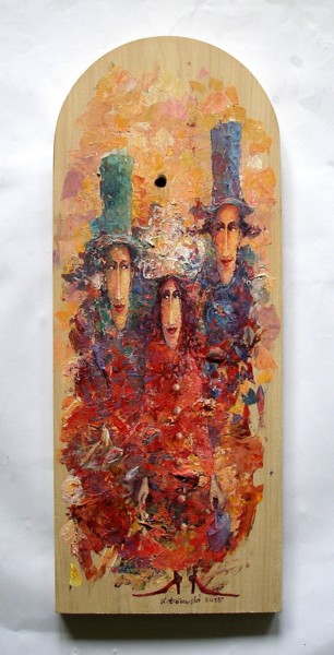 Painting titled "Zalotniki" by Krzysztof Lozowski, Original Artwork