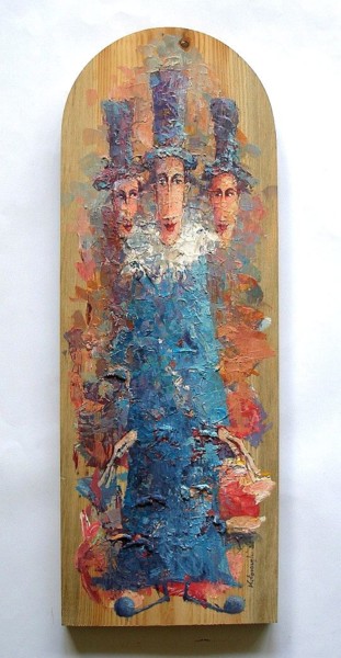 Painting titled "Czarodzieje" by Krzysztof Lozowski, Original Artwork