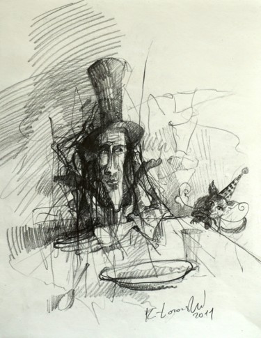 Drawing titled "Śniadanie" by Krzysztof Lozowski, Original Artwork
