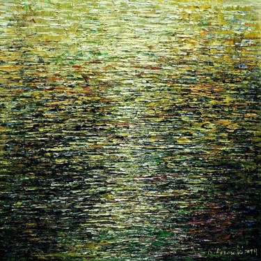 Painting titled "Sky on the Water" by Krzysztof Lozowski, Original Artwork, Acrylic