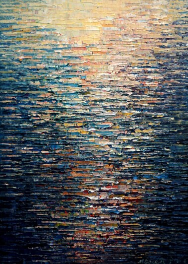 Картина под названием "Water 555" - Krzysztof Lozowski, Подлинное произведение искусства, Акрил