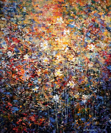 Painting titled "Meadow II" by Krzysztof Lozowski, Original Artwork, Acrylic