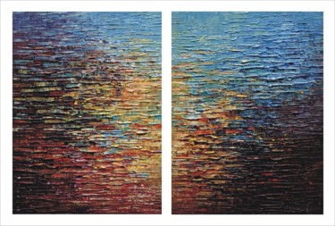 Painting titled "Water Diptych V" by Krzysztof Lozowski, Original Artwork, Acrylic