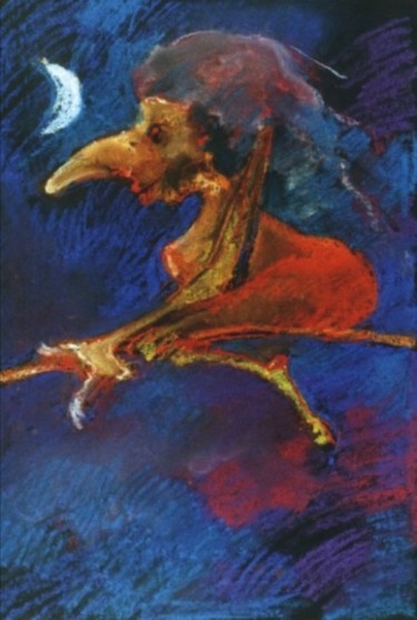 Painting titled "Baba Jaga" by Krzysztof Lozowski, Original Artwork