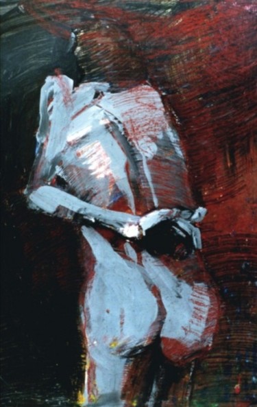 Schilderij getiteld "Z tyłu" door Krzysztof Lozowski, Origineel Kunstwerk