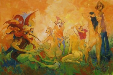 Painting titled "Z cyklu Bajki dla d…" by Krzysztof Lozowski, Original Artwork