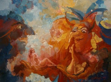 Malarstwo zatytułowany „Obraz z cyklu Bajki…” autorstwa Krzysztof Lozowski, Oryginalna praca