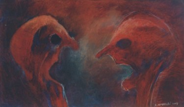 Painting titled "Rozmowa" by Krzysztof Lozowski, Original Artwork