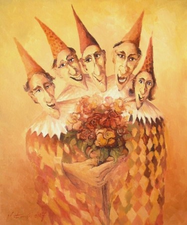 Pittura intitolato "Czarodzieje z bukie…" da Krzysztof Lozowski, Opera d'arte originale