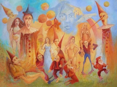 Malarstwo zatytułowany „Bal karnawałowy. Ko…” autorstwa Krzysztof Lozowski, Oryginalna praca