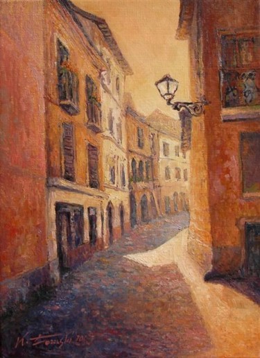 Painting titled "Toskania.  Uliczka.…" by Krzysztof Lozowski, Original Artwork