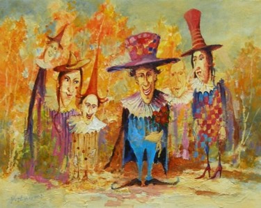 Painting titled "Rodzina" by Krzysztof Lozowski, Original Artwork