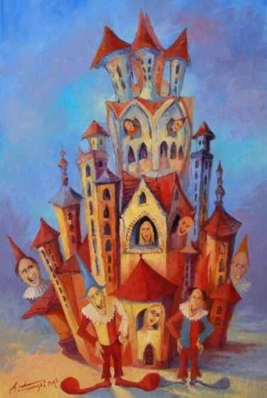Ζωγραφική με τίτλο "Zaczarowany zamek" από Krzysztof Lozowski, Αυθεντικά έργα τέχνης