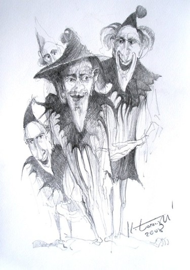 Drawing titled "Pogubieni" by Krzysztof Lozowski, Original Artwork