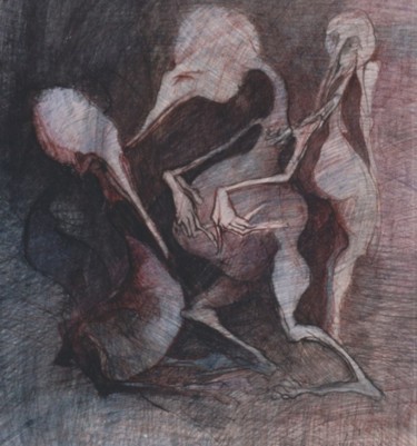 Drawing titled "Kaczki II" by Krzysztof Lozowski, Original Artwork