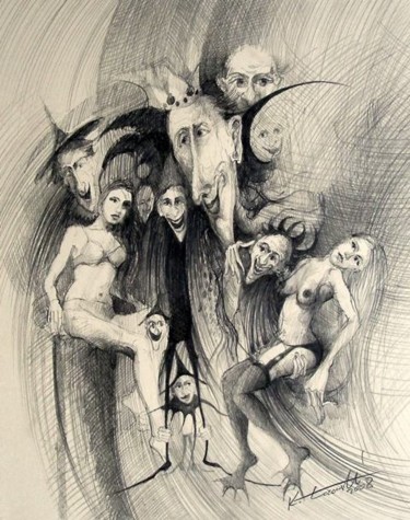 Drawing titled "Wniebowzięcie... As…" by Krzysztof Lozowski, Original Artwork