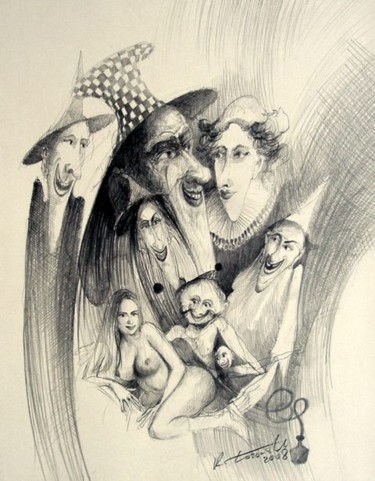 Drawing titled "Dżinn Genie" by Krzysztof Lozowski, Original Artwork