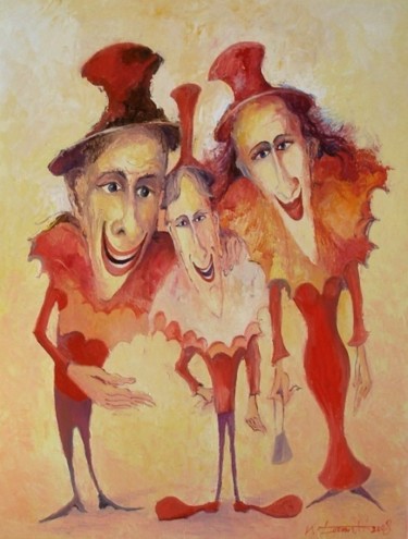 Peinture intitulée "Rodzina" par Krzysztof Lozowski, Œuvre d'art originale