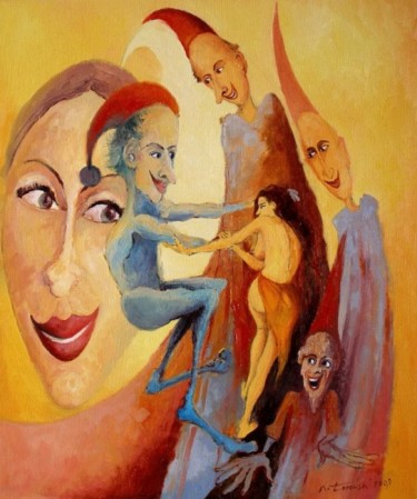 Painting titled "Piękna czarownica" by Krzysztof Lozowski, Original Artwork