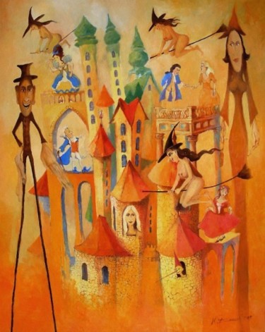 Peinture intitulée "Zaczarowana kraina…" par Krzysztof Lozowski, Œuvre d'art originale
