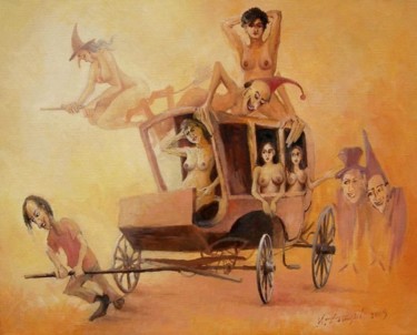 Pittura intitolato "Kareta milosci" da Krzysztof Lozowski, Opera d'arte originale