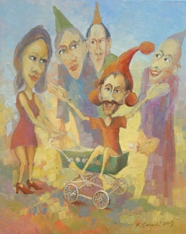 Pittura intitolato "Mąż i żona, rezerwa…" da Krzysztof Lozowski, Opera d'arte originale