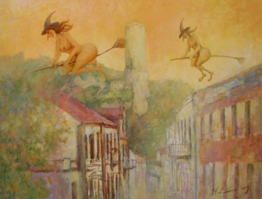 Ζωγραφική με τίτλο "Iłża, Zamek i Czaro…" από Krzysztof Lozowski, Αυθεντικά έργα τέχνης