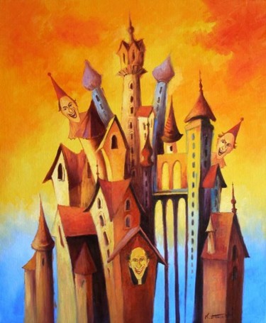 Pintura titulada "Zaczarowany zamek" por Krzysztof Lozowski, Obra de arte original